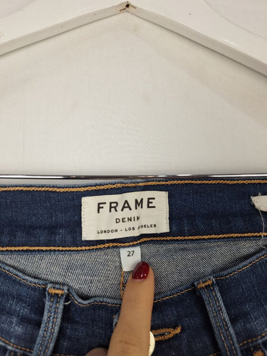 Second-Hand - Frame Classic Blue Skinny Jeans Size 8 - SwapUp