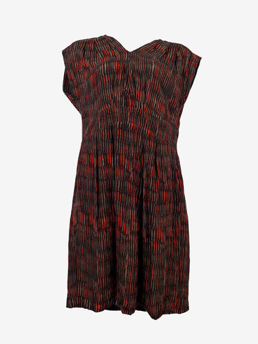 David Lawrence Burning Stripe Silk Shift Dress Size 16