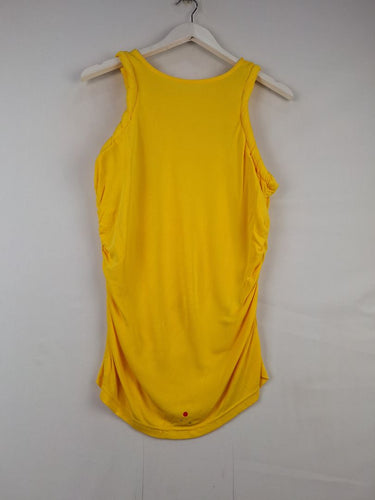 Second-Hand - Cue Sunshine Yellow Twist Trim Top Size 16 - SwapUp