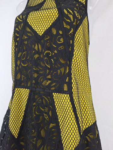 Second-Hand - Sass & Bide Puzzle Me This Mustard Mini Dress Size 14 - SwapUp