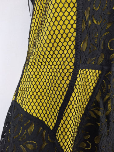 Second-Hand - Sass & Bide Puzzle Me This Mustard Mini Dress Size 14 - SwapUp