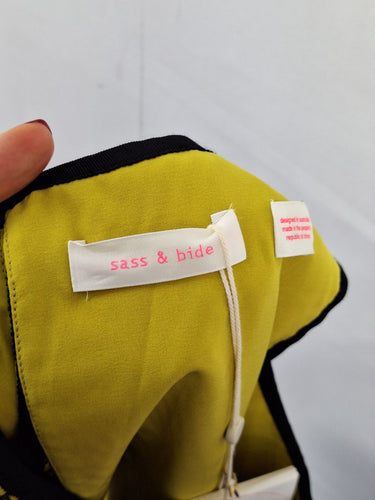 Second-Hand - Sass & Bide Puzzle Me This Mustard Mini Dress Size 14 - SwapUp