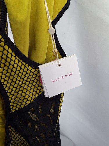 Second-Hand - Sass & Bide Puzzle Me This Mustard Mini Dress Size 14 - SwapUp