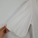 Second-Hand - Witchery Pure White Balloon Sleeve Shirred Top Size S - SwapUp