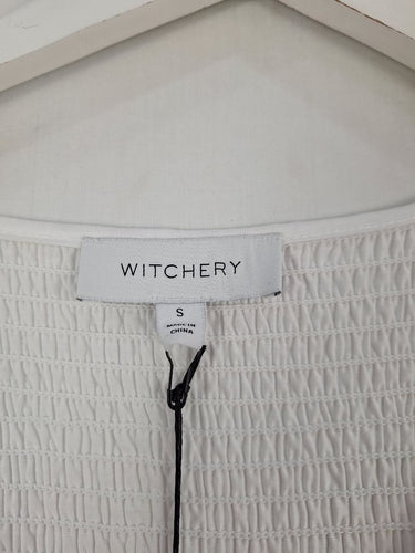 Second-Hand - Witchery Elevated Shirred Gathered Sleeve Top Size S - SwapUp