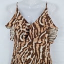 Second-Hand - Witchery Effortless Auburn Printed Linen Midi Dress Size 8 - SwapUp