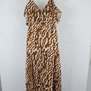 Second-Hand - Witchery Effortless Auburn Printed Linen Midi Dress Size 8 - SwapUp