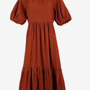 Second-Hand - Witchery Out To Lunch Rust Laced Midi Dress Size 8 - SwapUp