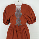 Second-Hand - Witchery Out To Lunch Rust Laced Midi Dress Size 8 - SwapUp