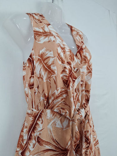 Second-Hand - Witchery Classic Peach Toned Summer Midi Dress Size 8 - SwapUp