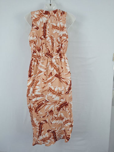 Second-Hand - Witchery Classic Peach Toned Summer Midi Dress Size 8 - SwapUp