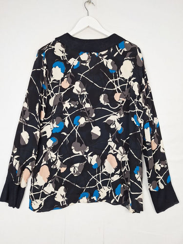 Second-Hand - Jigsaw Elegant Collared Mesh Trimmed Blouse Size 12 - SwapUp