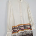 Second-Hand - Shanghai Tang Timeless Cream Silk Mandarin Collared Blouse Size 12 - SwapUp