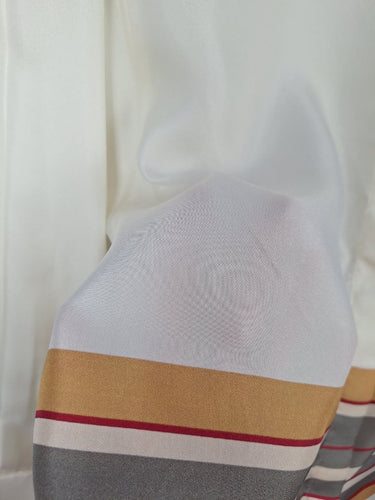 Second-Hand - Shanghai Tang Timeless Cream Silk Mandarin Collared Blouse Size 12 - SwapUp