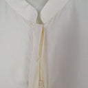 Second-Hand - Shanghai Tang Timeless Cream Silk Mandarin Collared Blouse Size 12 - SwapUp