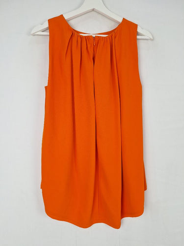 Second-Hand - Country Road Tangerine Gathered Essential Office Top Size 10 - SwapUp