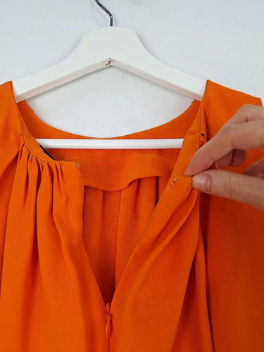 Second-Hand - Country Road Tangerine Gathered Essential Office Top Size 10 - SwapUp