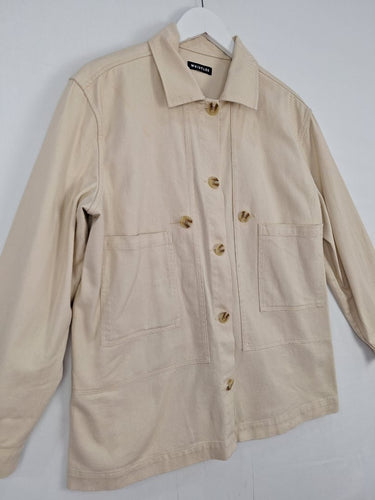Second-Hand - Whistles Stylish Latte Cotton Twill Jacket Size 10 - SwapUp