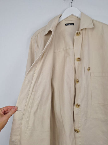 Second-Hand - Whistles Stylish Latte Cotton Twill Jacket Size 10 - SwapUp