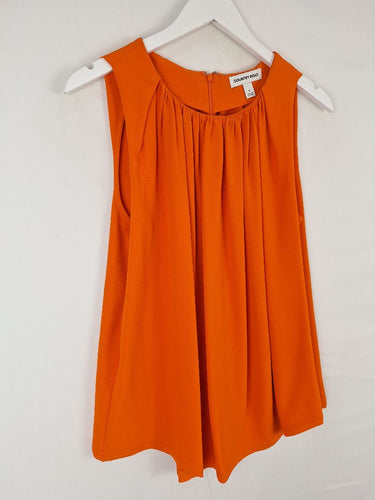Second-Hand - Country Road Tangerine Gathered Essential Office Top Size 10 - SwapUp