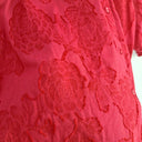 Second-Hand - Blue Illusion Rose Textured Shirred Shoulder Blouse Size M - SwapUp