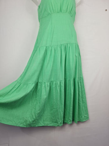 Second-Hand - YH & CO Lime Linen Blend One Shoulder Dress Size 12 - SwapUp