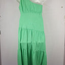 Second-Hand - YH & CO Lime Linen Blend One Shoulder Dress Size 12 - SwapUp
