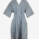 Second-Hand - Kireina Blue Stripe Denim Midi Dress Size S - SwapUp