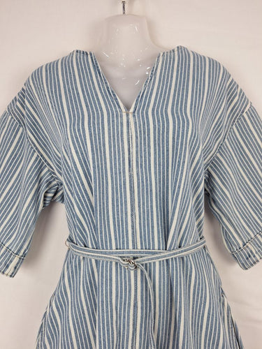 Second-Hand - Kireina Blue Stripe Denim Midi Dress Size S - SwapUp
