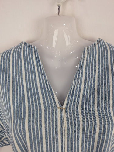 Second-Hand - Kireina Blue Stripe Denim Midi Dress Size S - SwapUp