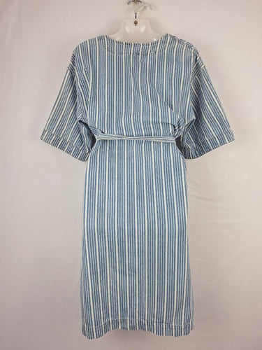Second-Hand - Kireina Blue Stripe Denim Midi Dress Size S - SwapUp
