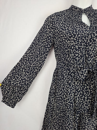 Second-Hand - Witchery Navy Ditsy Floral Maxi Dress Size 10 - SwapUp