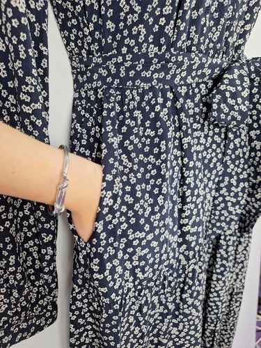Second-Hand - Witchery Navy Ditsy Floral Maxi Dress Size 10 - SwapUp
