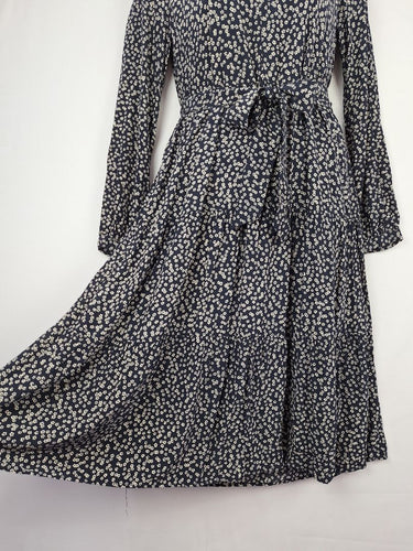 Second-Hand - Witchery Navy Ditsy Floral Maxi Dress Size 10 - SwapUp