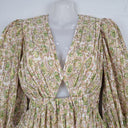 Second-Hand - Kinney Garden Paisley Pleated Puff Dress Size M - SwapUp