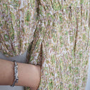 Second-Hand - Kinney Garden Paisley Pleated Puff Dress Size M - SwapUp