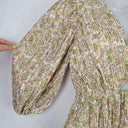 Second-Hand - Kinney Garden Paisley Pleated Puff Dress Size M - SwapUp