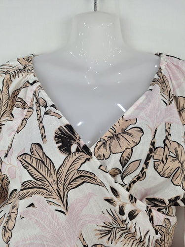 Second-Hand - Witchery Jungle Print Wrap Top Size 8 - SwapUp