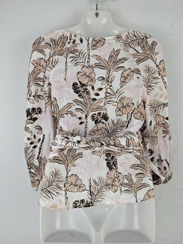Second-Hand - Witchery Jungle Print Wrap Top Size 8 - SwapUp