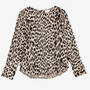 Second-Hand - Witchery Leopard Print Split Sleeve Blouse Size S - SwapUp