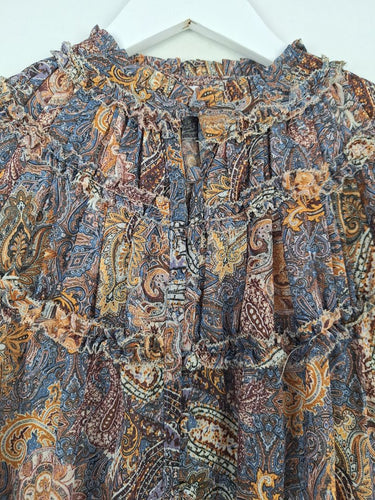Second-Hand - Witchery Relaxed Paisley Printed Blouse Size 8 - SwapUp