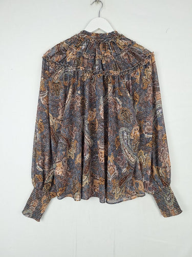 Second-Hand - Witchery Relaxed Paisley Printed Blouse Size 8 - SwapUp