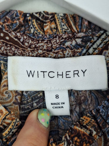 Second-Hand - Witchery Relaxed Paisley Printed Blouse Size 8 - SwapUp