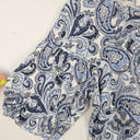 Second-Hand - Witchery Bohemian Linen Blend Puffy Sleeved Top Size S - SwapUp