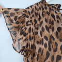 Second-Hand - Witchery Shirred Leopard Flowy Sleeved Blouse Size 8 - SwapUp
