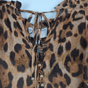 Second-Hand - Witchery Shirred Leopard Flowy Sleeved Blouse Size 8 - SwapUp