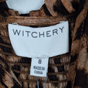 Second-Hand - Witchery Shirred Leopard Flowy Sleeved Blouse Size 8 - SwapUp