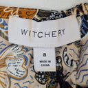 Second-Hand - Witchery Floral and Striped Neutral Bubble Top Size 8 - SwapUp