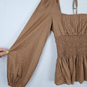 Second-Hand - Witchery Square Neck Shirred Peplum Top Size 8 - SwapUp