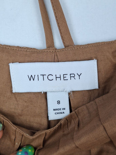 Second-Hand - Witchery Square Neck Shirred Peplum Top Size 8 - SwapUp
